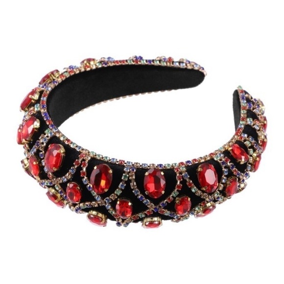 Ruby Red Large Crystal Headband - Picture 2 of 10